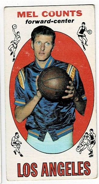 1969 Topps Basketball #49 Mel Counts - Los Angeles Lakers RC